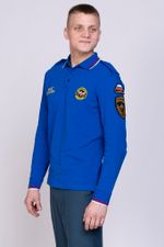 Рубашка-поло мужская МЧС длинный рукав (нового образца, василек)