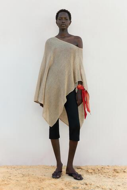 Massimo Dutti Накидка из смесового льна, дымчатый