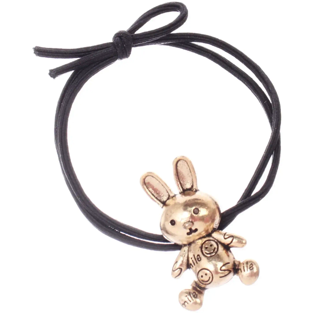 Резинка для волос 1шт «Кокетка - Aks Bambina Gold», зайка, микс 2 цвета, d-5см