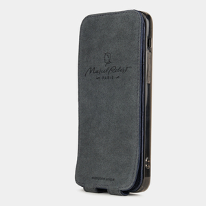 Special order: Чехол для iPhone 12/12Pro из кожи страуса, синего цвета