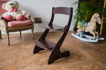 Растущий стул «Павлин» для ребенка - Коричневый\Венге, Деревянный 49x47x85