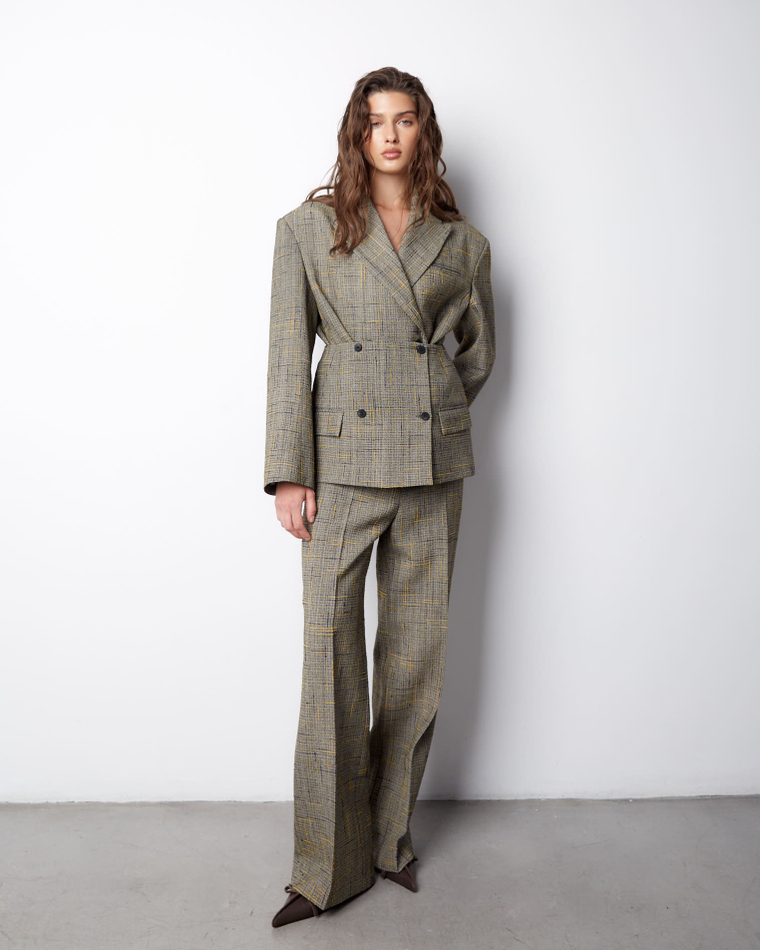 Жакет из шелка и вискозы Боттега Венета желтый/синий