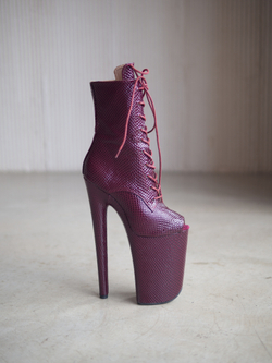 DRAGON. Ботильоны четверки. Эко кожа Лак. Открытые - SHDB-029-4-zme-cher