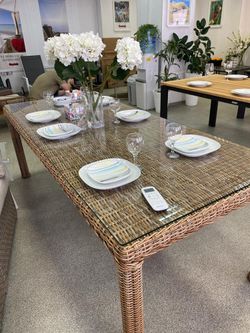 Ontario-Catherine, набор коричневый/бежевый, тик/искусственный ротанг