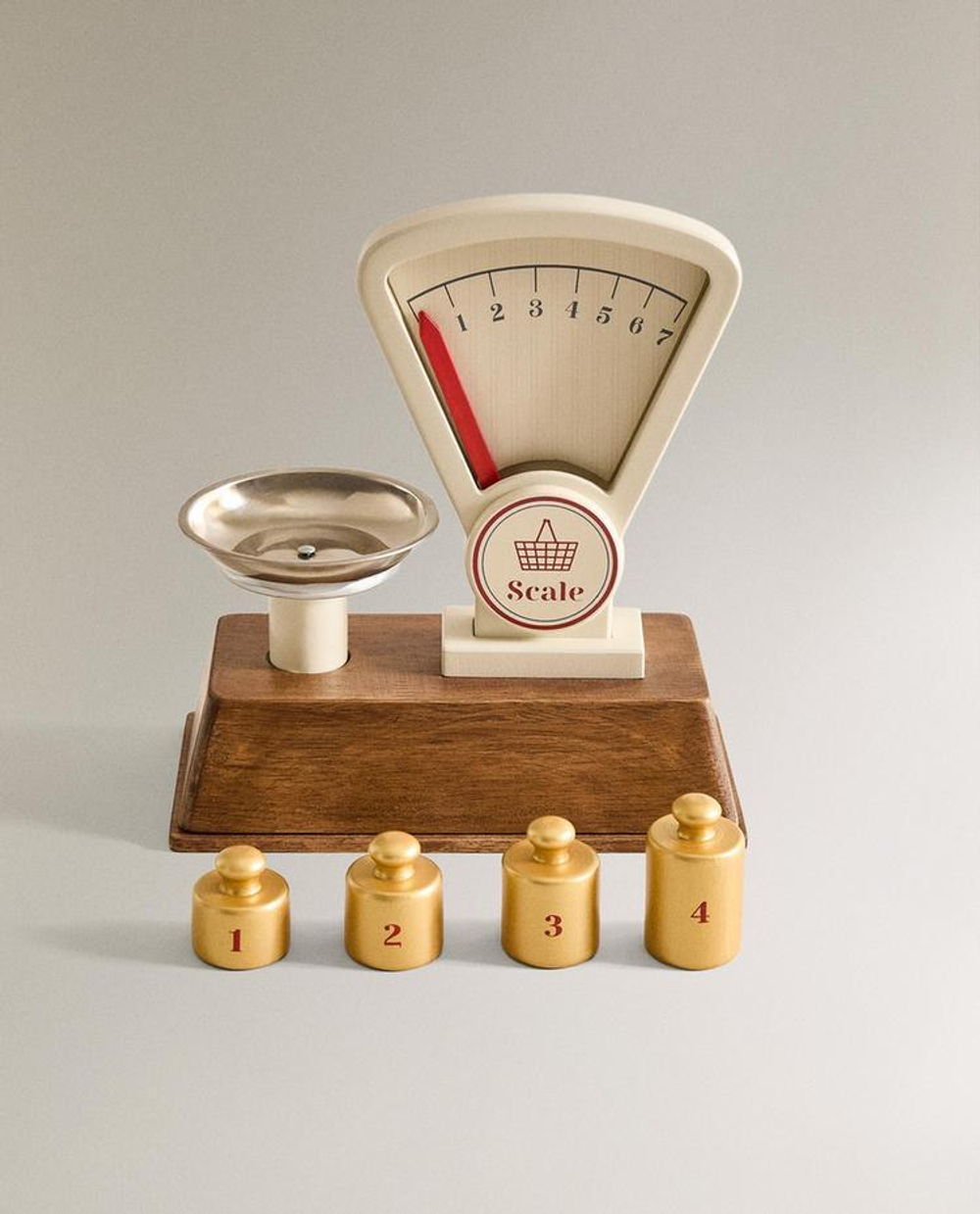 ZARA HOME ДЕТСКИЕ ДЕРЕВЯННЫЕ ВЕСЫ, КРЕМОВЫЙ