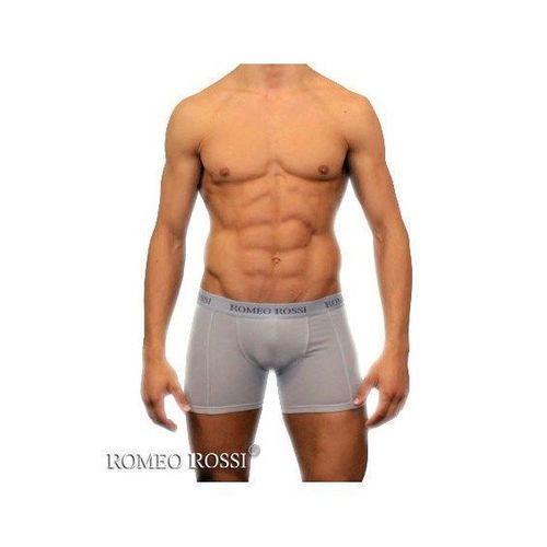 Мужские трусы боксеры удлиненные c резинкой Romeo Rossi светло-серые RR7001-03