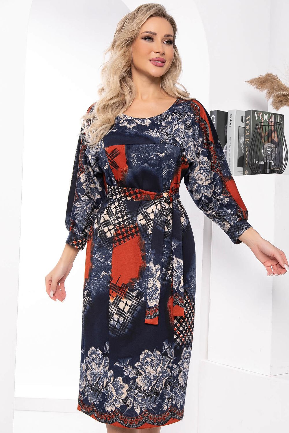 Платье "Белуччи" (синее) НЬЮ П7792 LT Collection