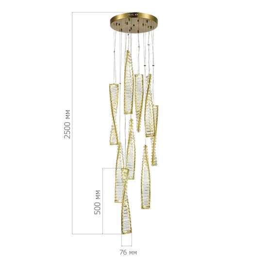 SL6205.303.09 Светильник подвесной ST-Luce Латунь/Прозрачный LED 1*99W 4000K ELICA