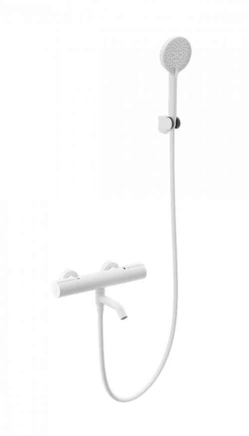 Смеситель для ванны с душем и термостатом WONZON & WOGHAND INN 2, Белый матовый (WW-A2006-A1-MW)