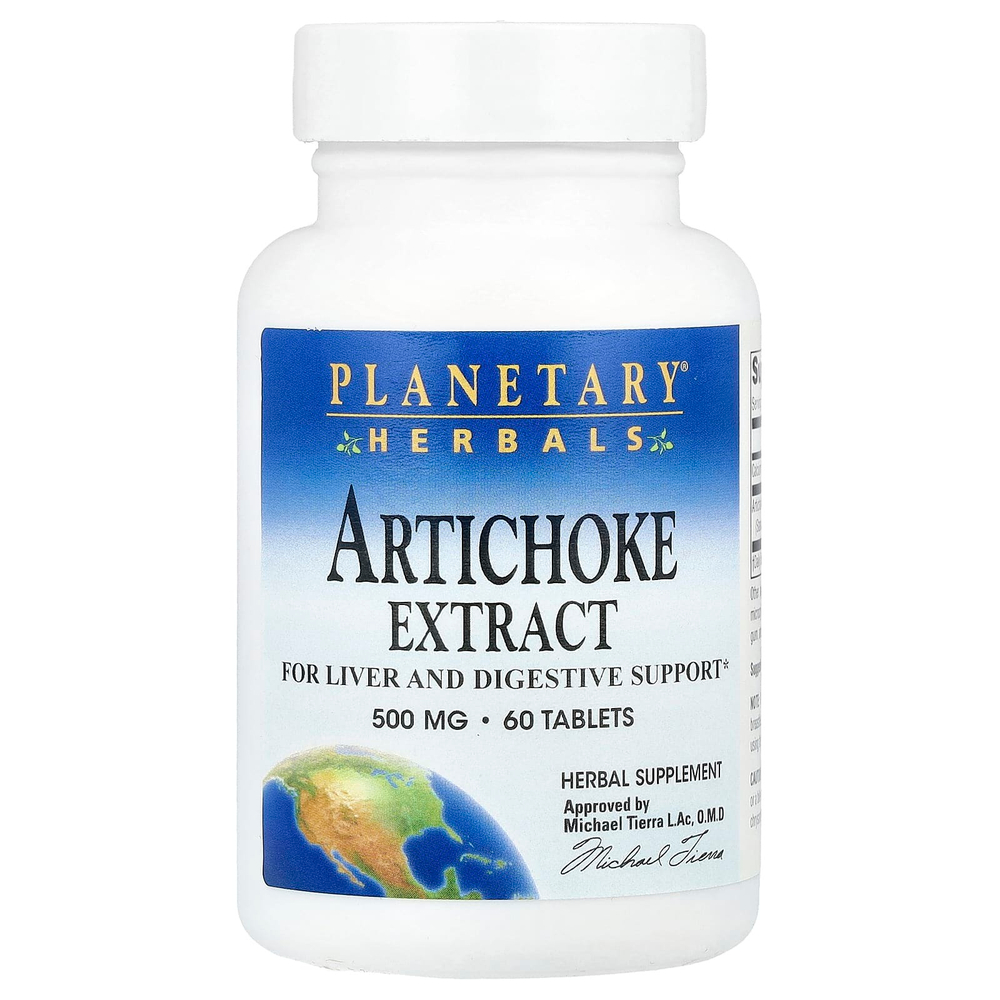 Planetary Herbals, экстракт артишока, 60 таблеток