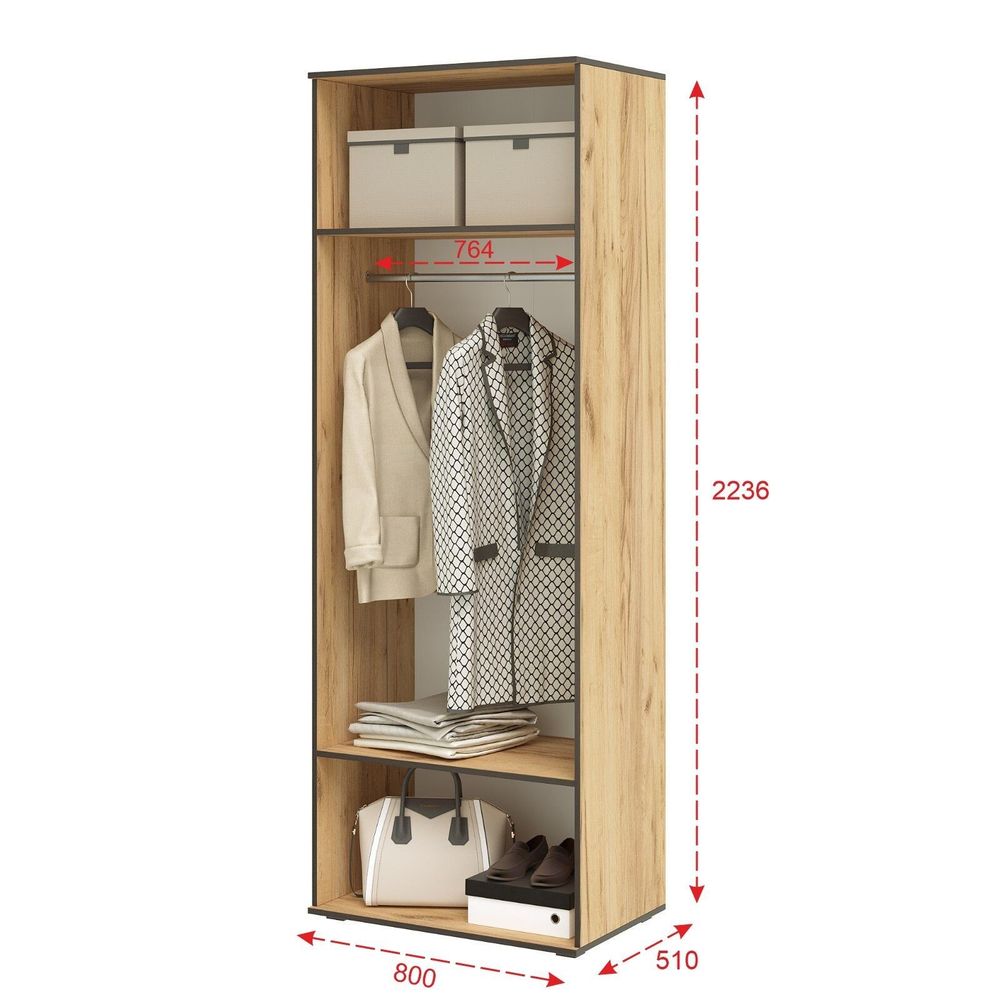 Шкаф "Норд" 2-х ств (дуб крафт белый), МФ Миф, г. Пенза