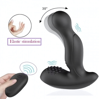 Массажер простаты с вибрацией и движущейся головкой Rosyland Anal Plug (Цвет: черный)