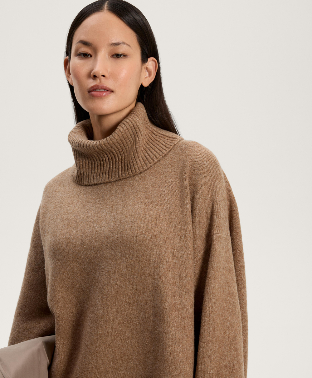 Oysho Трикотажный свитер оверсайз, коричневый меланж