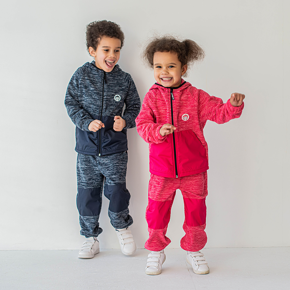 Толстовка со вставками "Розовый меланж"