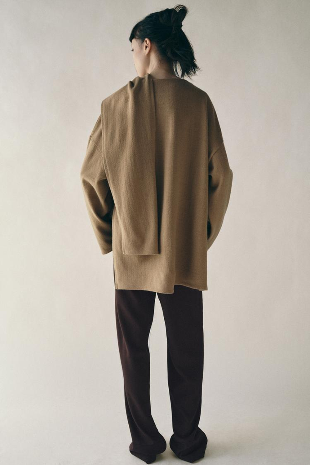 ZARA СВИТЕР С КАПЮШОНОМ И ШАРФОМ, МЯГКИЙ КАШТАНОВЫЙ