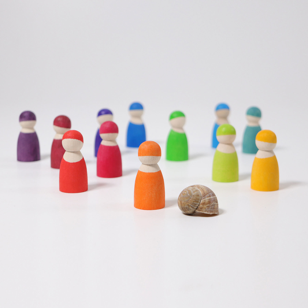 Деревянный игровой набор "12 друзей радужный"