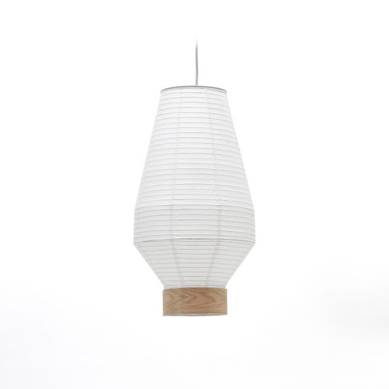 Hila Абажур для подвесного светильника из белой бумаги и натурального шпона Ø 30 см