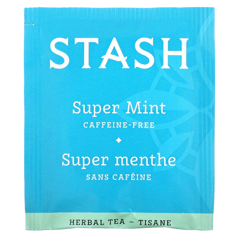 Stash Tea, Herbal Tea, Super Mint, без кофеина, 18 чайных пакетиков, 18 г (0,6 унции)