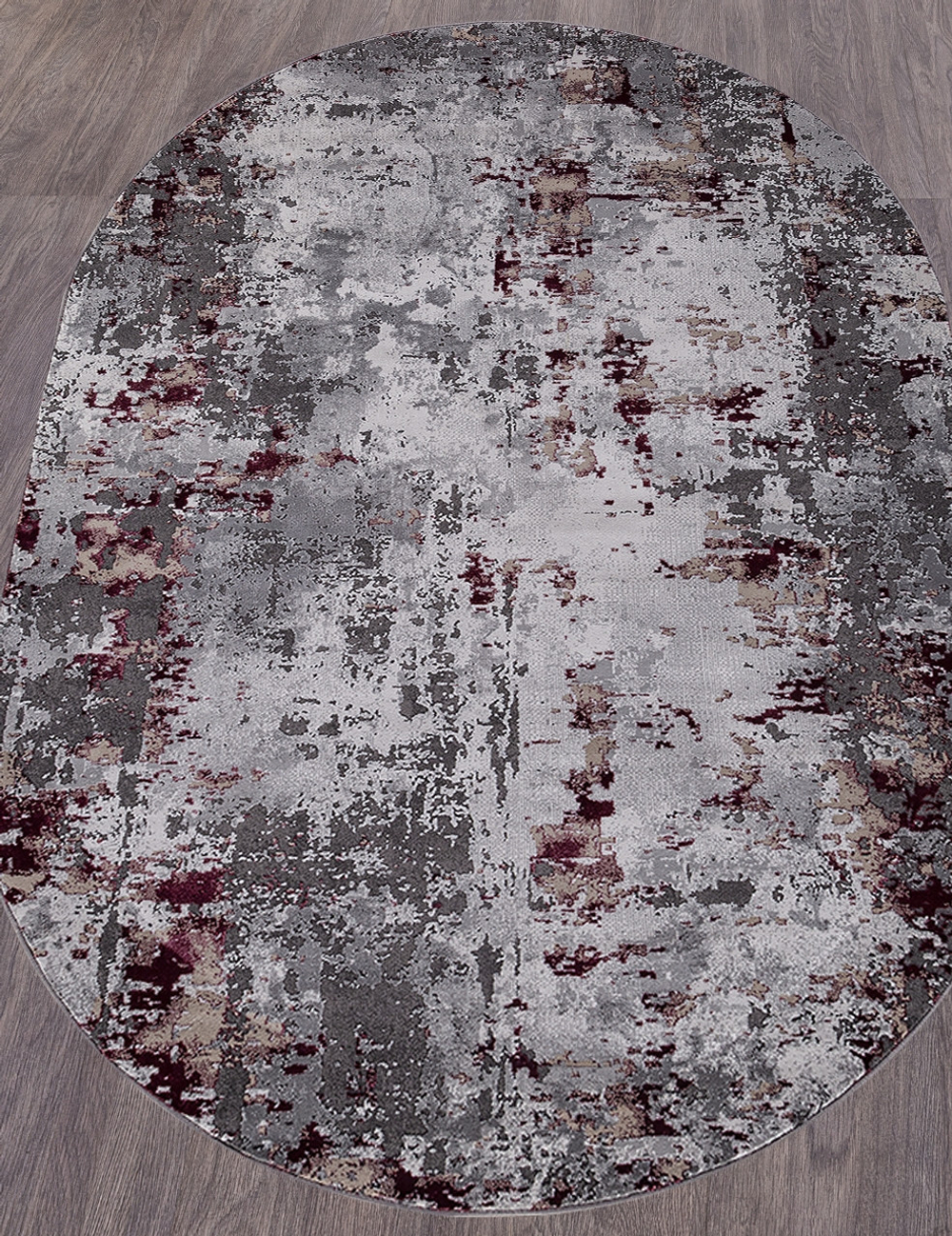 Ковер 23319 - 950 GREY / PURPLE - Овал - коллекция GRAND размер 80*150 см