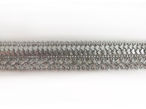 Тесьма металлизированная "Петля" 2,5см серебро