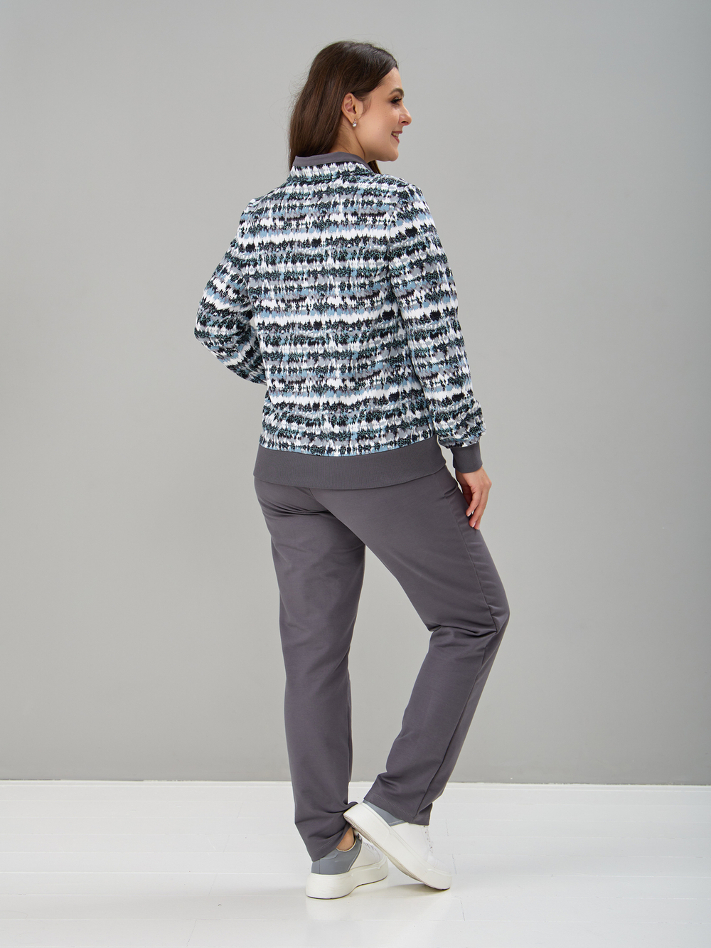 Костюм с брюками КБ-184/серый-акварель