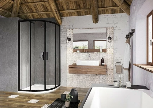 Душевой уголок Ravak BLIX SLIM BLSCP4 90x90 черный/Transparent