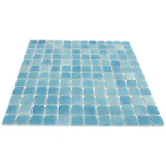 STP-BL017 Natural Мозаика для хаммам плитка из стекла Steppa голубая светлая глянцевая