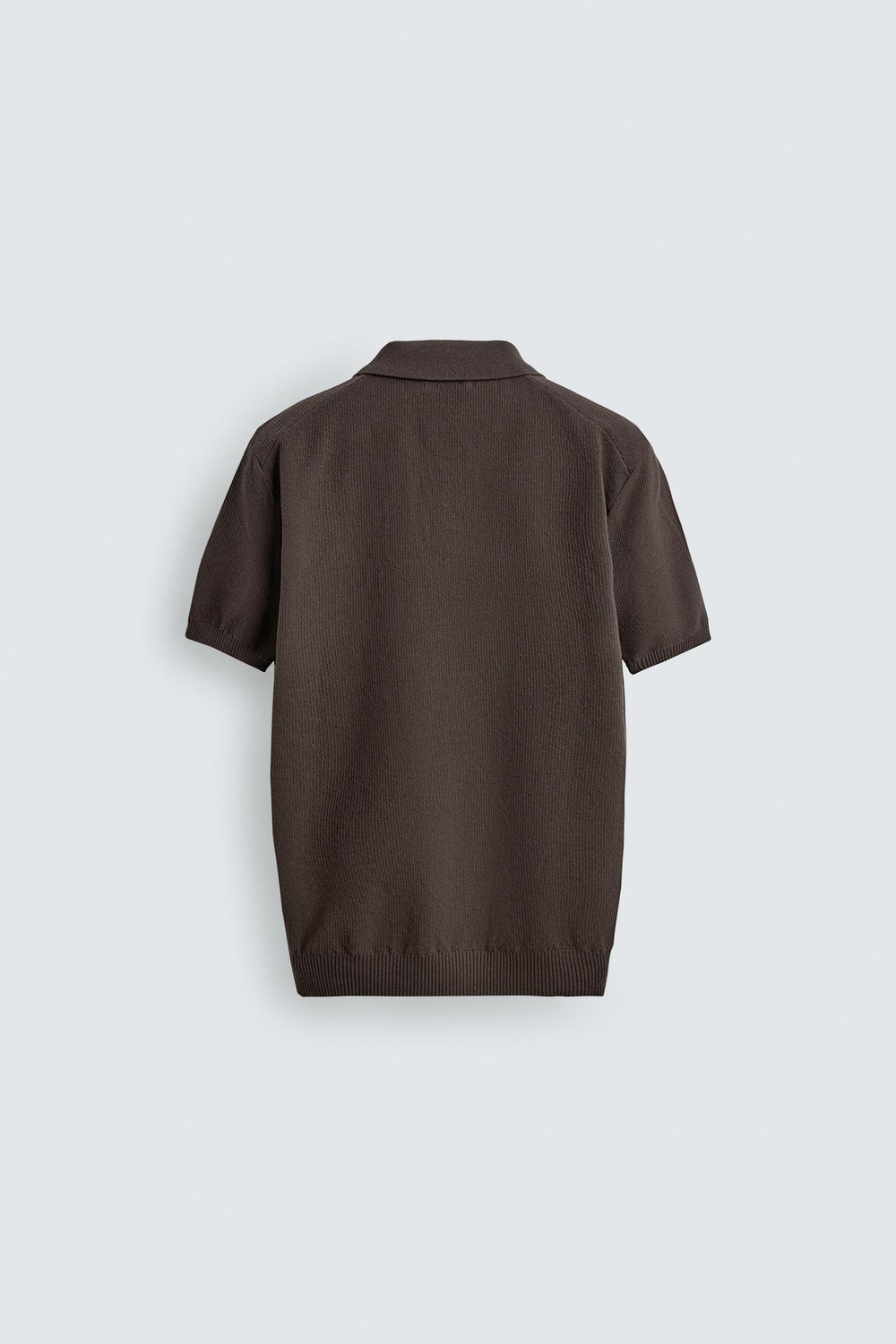 ZARA ТРИКОТАЖНОЕ ПОЛО КЛАССИЧЕСКОГО КРОЯ, КОРИЧНЕВЫЙ