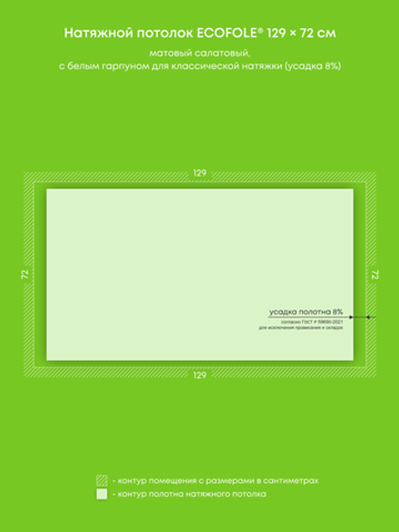Матовый натяжной потолок 0.9 м2