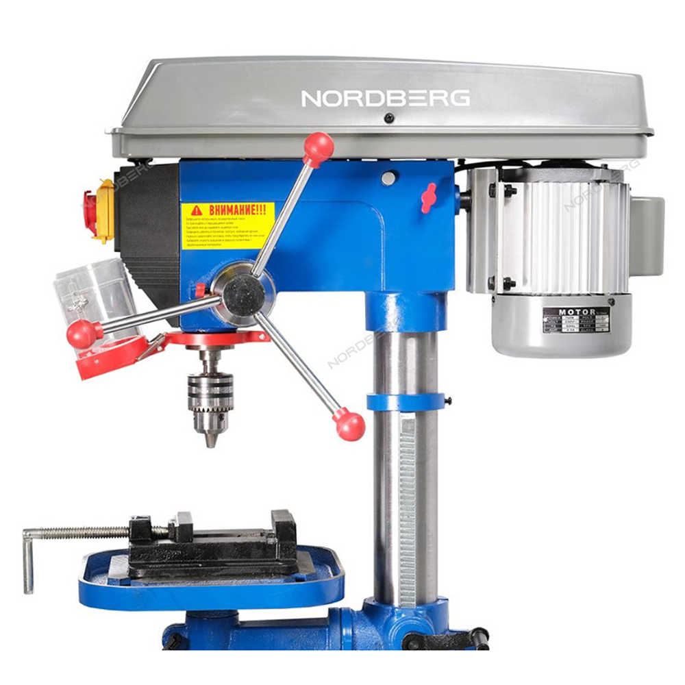 NORDBERG (ND1660) Станок сверлильный 750Вт, 16мм, макс расст до стола 410мм, 16 скоростей, тиски