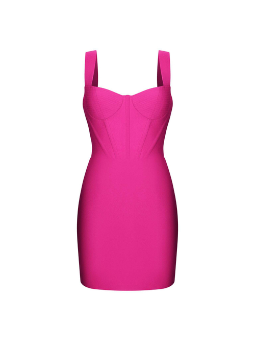 Платье мини корсетного типа из крепа на бретелях