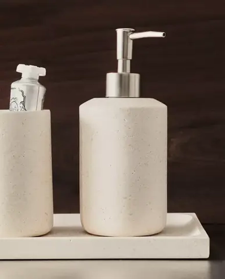 ZARA HOME ДОЗАТОР МЫЛА ИЗ БЕЛОГО МРАМОРА, ЖЕЛТОВАТО-БЕЛЫЙ