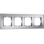 Рамка из стекла на 4 поста Senso серебряный soft-touch W0043106