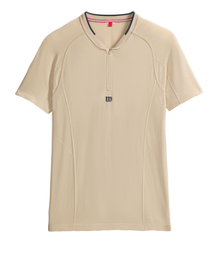 Мужское теннисное поло Wilson Players Seamless Zip Henley 2.0 - safari