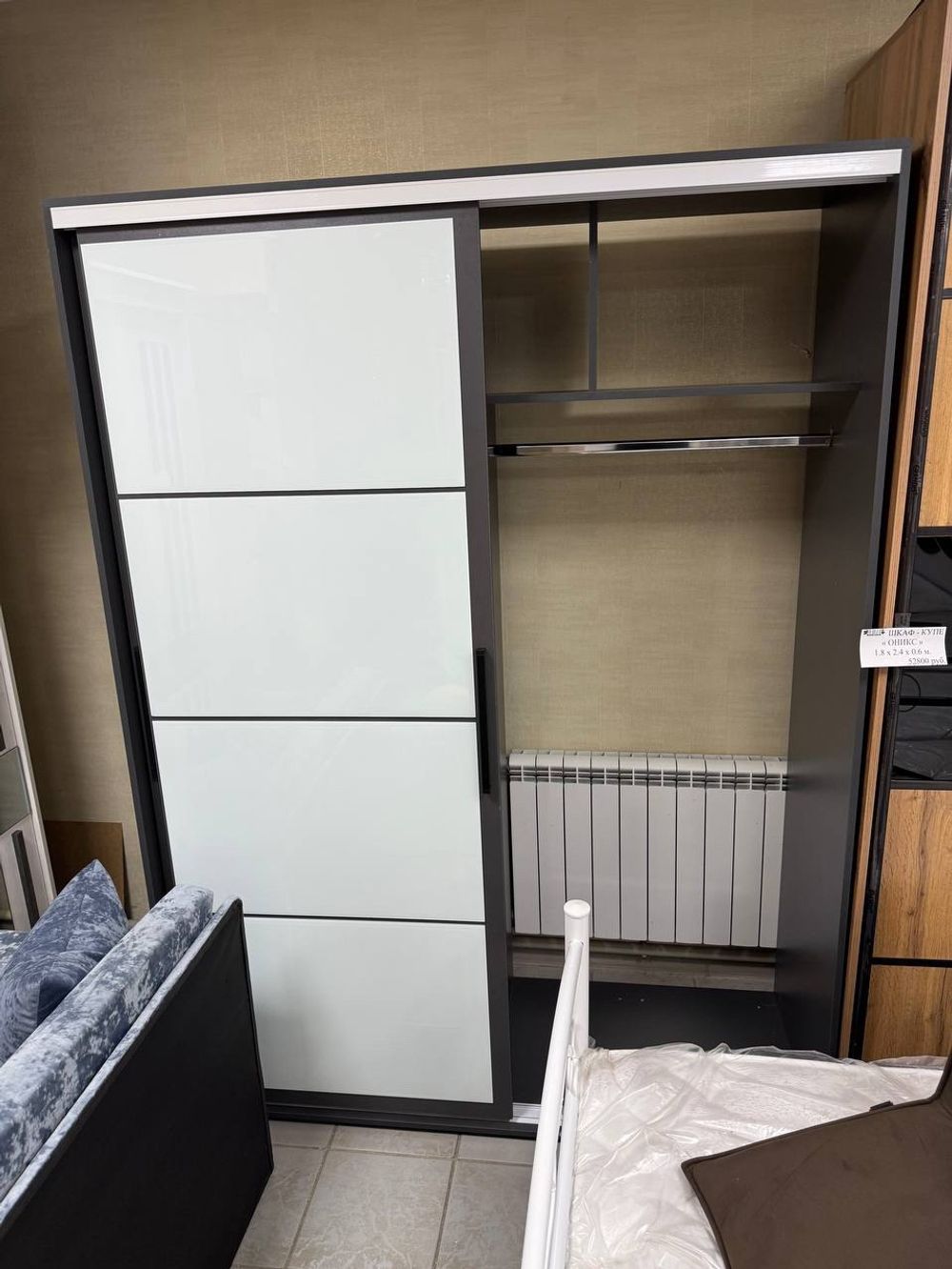 Шкаф-купе Крафт-6 1 ШКК-06 графит 1,6 м