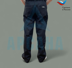 Брюки ортопедические с молниями по бокам. Ткань: Саржа. Цвет Черный. Размер 3XL (54-56)