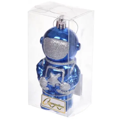 Елочная игрушка «Звёздный космонавт» 5.5*4.5*10 см, Синий