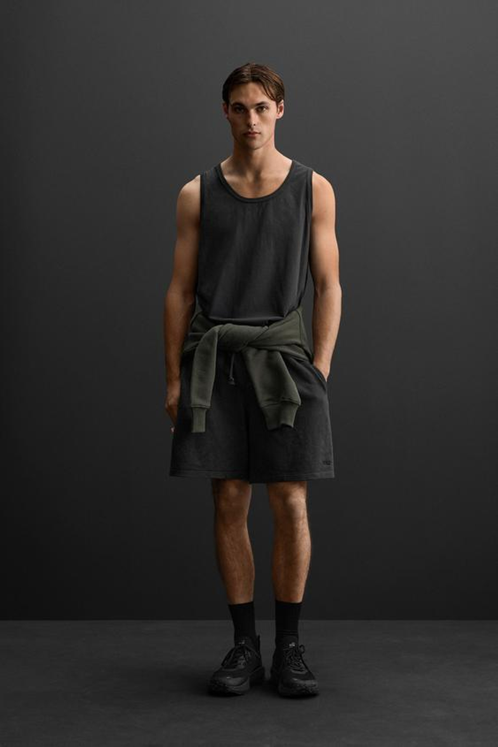 ZARA ШОРТЫ-ДЖОГГЕРЫ, ЧЕРНЫЙ