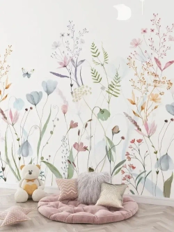 Фотообои Цветы и бабочки в детскую комнату 400х280