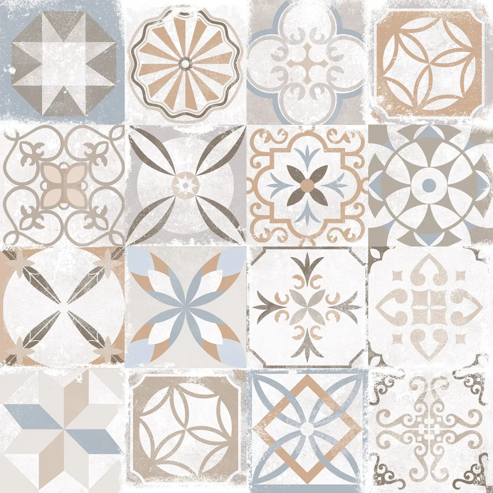 Керамогранит Alma Ceramica GFU6060BTP14R Beton Pro 60x60 микс глазурованный матовый / противоскользящий / карвинг пэчворк / с орнаментом