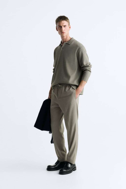 ZARA БРЮКИ-ДЖОГГЕРЫ КОМФОРТНОЙ ПОСАДКИ, ХАКИ