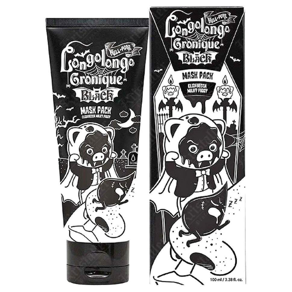 Elizavecca Hell-Pore Longolongo Gronique Black Mask Pack черная маска-плёнка с древесным углем