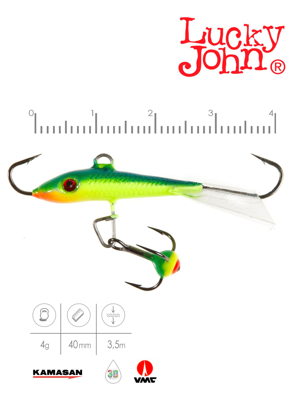 Балансир LUCKY JOHN Fin №3 (+тройник), цвет 29, арт. 71313-29
