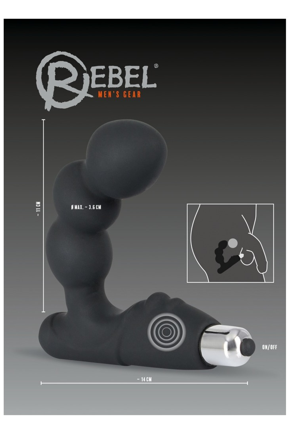 Rebel Bead-shaped Prostate Stimulator - Стимулятор простаты с вибрацией