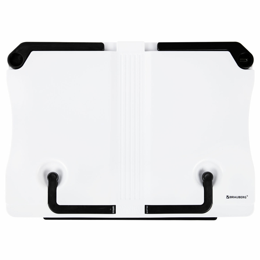 Подставка для книг и учебников BRAUBERG White регулируемый наклон ABS-пластик (2 штуки в упаковке)