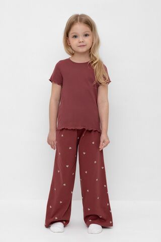 пижама  для девочки  К 1636/шоколадный десерт,сердечки