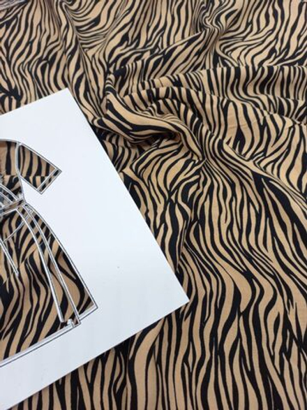 Штапель Зебра песок/вискоза