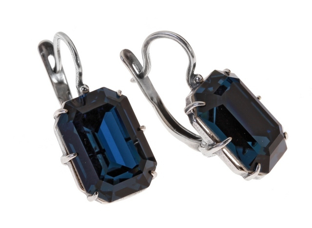 "Шквал" серьги в серебряном покрытии из коллекции "Погода" от Jenavi с английским замком