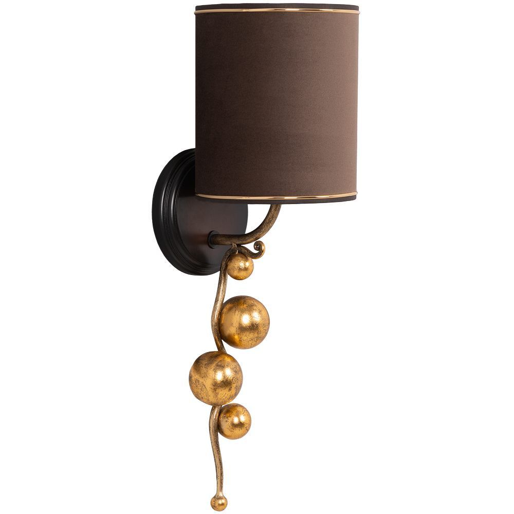 Бра настенный светильник Heri Каштан левое с абажуром Терра Шоколад