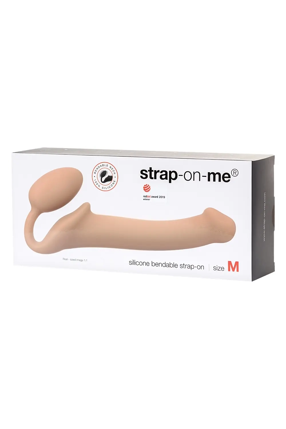 Безремневой нереалистичный страпон Strap-on-me, M, силикон, телесный, 24,5 см